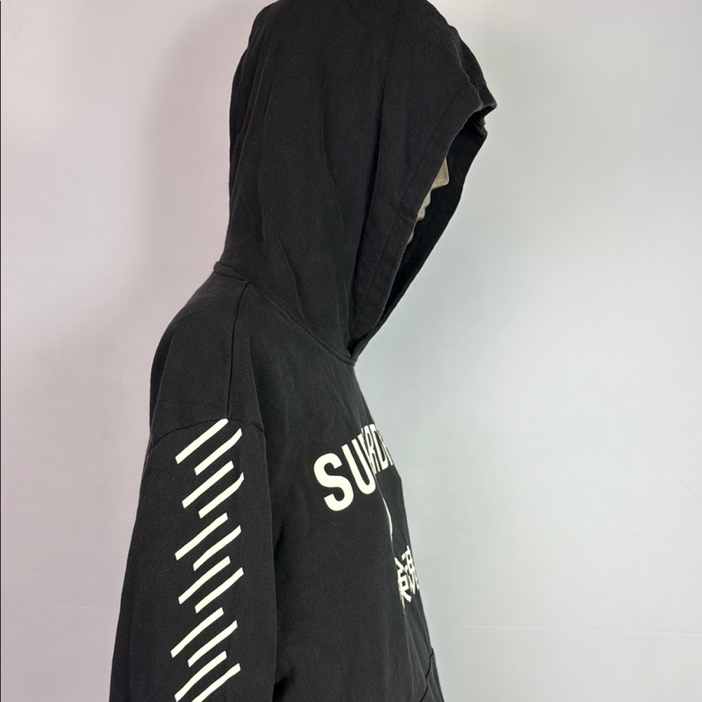 Superdry Core Sport In Black Hoodie Bold Branding Casual Style - Picture 8 of 9
